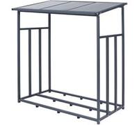 ML-Design Abri de Bois de Chauffage, Étagère Rangement Extérieur Métal, Anthracite, XL 143x70x145 cm, Abri á Bois de Cheminée 1,2 m³, Support Stable de Stockage, Aide à l'Empilage des Bûches de Bois