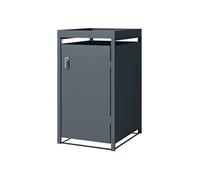 ML-Design Abri pour 1 Poubelle 240L, 68x80x124cm, en Acier, Anthracite, avec Porte à