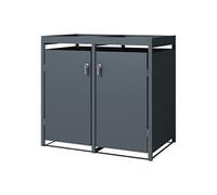ML-Design Abri pour 2 Poubelles 240L, 132x80x124cm, en Acier, Anthracite, avec Porte à