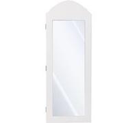 ML-Design Armoire à Bijoux Blanc, Armoire Murale avec Miroir et Nombreux Compartiments, 35x95x9 cm, Dresser Moderne pour Colliers, Boucles d'Oreilles, Bagues, Armoire Suspendue en Bois MDF pour Dames 
