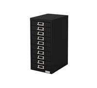 ML-Design Armoire à Dossiers avec 10 Tiroirs, avec Porte-Étiquette, 28x38x60 cm, Noir, en Acier, Classeur pour Documents Format A4, Meuble de Classement, Caisson de Bureau, pour Rangement d'Outils