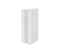 ML-Design Armoire à Dossiers avec 15 Tiroirs, avec Porte-Etiquette, 28x38x87 cm, Blanche,