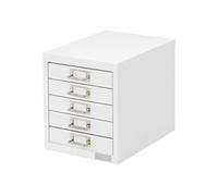 ML-Design Armoire à Dossiers avec 5 Tiroirs, avec Porte-Etiquette, 28x38x33 cm, Blanche,