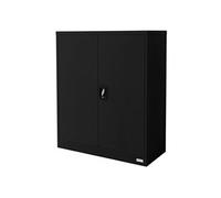 ML-Design Armoire à Dossiers Verrouillable 90x40x109 cm, Noir, en Acier, avec 2 Portes, 3 Etagères Réglables en Hauteur, Armoire Rangement d'Objets, pour Bureau, Chambre, avec Deux Clés Incluses