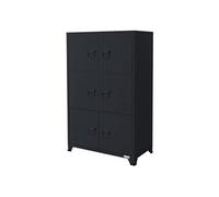 ML-Design Armoire de Bureau Anthracite, 75x40x120 cm, Acier, Armoire de Classement, 4