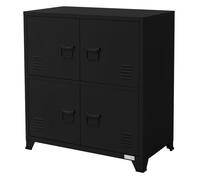 ML-Design Armoire de Classement 75x40x80,5 cm Noir en Acier Vestiaire à 4 portes Rangement d'Objets pour Bureau Salon Chambre