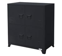 ML-Design Armoire de Classement Anthracite, 75x40x80,5 cm, Acier, Armoire de Bureau sur 4 Pieds, Vestiaire à 4 Portes, 2 Compartiments Intérieurs, Rangement et Stockage d'Objets, pour Salon, Chambre