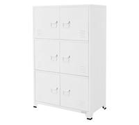 ML-Design Armoire de Classement Blanc 75x40x120 cm en Acier Vestiaire à 6 portes Rangement d'Objets pour Bureau Salon Chambre
