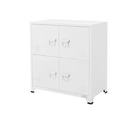 ML-Design Armoire de Classement Blanche 75x40x80,5 cm en Acier Vestiaire à 4 portes Rangement d'Objets pour Bureau Salon Chambre