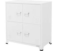 ML-Design Armoire de Classement Blanche, 75x40x80,5 cm, Acier, Armoire de Bureau à 4 Weiß