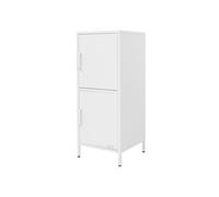 ML-Design Armoire de Classement Métallique Blanc 40x101,5x40 cm avec 2 Portes Battantes Étagères Réglables Rangement Polyvalente Sécurisé pour Dossiers Documents Fournitures Bureau Maison Home Office