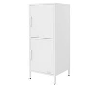 ML-Design Armoire de Classement Métallique Blanc 40x101,5x40 cm avec 2 Portes Battantes Étagères Réglables Rangement Polyvalente Sécurisé pour Dossiers Documents Fournitures Bureau Maison Home Office