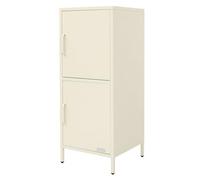 ML-Design Armoire de Classement Métallique Crème 40x101,5x40 cm avec 2 Portes Battantes Étagères Réglables Rangement Polyvalente Sécurisé pour Dossiers Documents Fournitures Bureau Maison Home Office