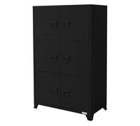 ML-Design Armoire de Classement Noir 75x40x120 cm en Acier Vestiaire à 6 portes Rangement d'Objets pour Bureau Salon Chambre