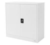 ML-Design Armoire de Classement Verrouillable, 90x40x90 cm, Blanc, en Acier, avec 2 Portes, 2 Etagères Réglables en Hauteur, Aspect Intemporel, Armoire Rangement d'Objets, pour Bureau, Chambre, Salon