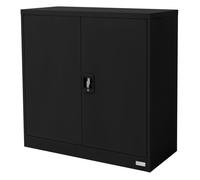 ML-Design Armoire de Classement Verrouillable 90x40x90 cm Noir en Acier 2 Portes 2 Etagères Rangement d'Objets pour Bureau Salon