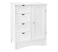 Armoire salle de bain commode avec 4 tiroirs et porte blanc robuste 55x81x30 cm Blanc G