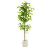 ML-Design Bambou Artificiel 210 cm Décoratif, Plante Verte Grande avec Tronc en Bois Grün, Braun, Schwarz