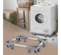 ML-Design Base Réglable, Mobile pour Machine à Laver, avec 8 Pieds et 4 Roulettes, Largeur 43-66cm, Hauteur 10-13cm, Charge 150 kg, Socle Antidérapant, Support pour Lave-Ligne, Réfrigérateur, Séchoir