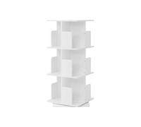 Ml-Design Bibliothèque Tournante Enfant 3 Niveaux 12 Compartiments Blanche Bois 40x94x40