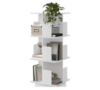 Ml-Design Bibliothèque Tournante Enfant 3 Niveaux 12 Compartiments Blanche Bois 40x94x40