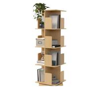 ML-Design Bibliothèque Tournante Enfant 4 Niveaux 16 Compartiments Aspect Bois Chêne 40x124,5x40 cm Étagère Pivotante 360° Rangement Livres Jouets pour Salon Bureau Chambre Bébé Stable Gain de Place