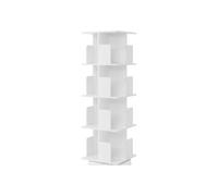 Ml-Design Bibliothèque tournante enfant 4 niveaux 16 compartiments blanc mat 40x124,5x40 cm étagère pivotante 360 degrés rangement livres et jouets