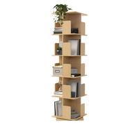 ML-Design Bibliothèque Tournante Enfant 5 Niveaux 20 Compartiments Aspect Chêne-Bois 40x155x40 cm Étagère Pivotante 360° Rangement Livres Jouets pour Salon Bureau Chambre Bébé Stable Gain de Place