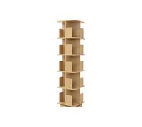 ML-Design Bibliothèque Tournante Enfant 5 Niveaux 20 Compartiments Aspect Chêne-Bois 40x155x40 cm Étagère Pivotante 360° Rangement Livres Jouets pour Salon Bureau Chambre Bébé Stable Gain de Place