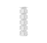 ML-Design Bibliothèque Tournante Enfant 5 Niveaux 20 Compartiments Blanche Bois 40x155x40 cm Étagère Pivotante 360° Rangement Livres Jouets pour Salon Bureau Chambre Bébé Stable Gain de Place