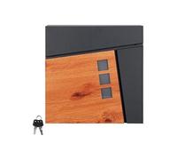 Boîte aux lettres murale moderne en acier anthracite aspect bois + 2 clés inclus