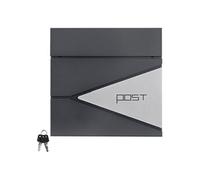 ML-Design Boîte aux Lettres 37x37 cm Anthracite/Argent, Acier, Boîte Postale avec