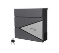 ML-Design Boîte aux Lettres 37x37 cm Anthracite/Argent, Acier, Boîte Postale avec