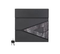 Boîte aux lettres Non renseigné ML-Design Boîte aux Lettres Murale 37x36,5x11 cm, Anthracite/Optique Noir Marbre, Acier,