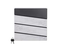 ML-Design Boîte aux Lettres Murale 37x36,5x11 cm, Anthracite/ Façade Imitation Marbre