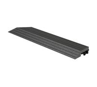 ML-Design Bordure de Finition WPC Coin Gauche Anthracite pour Dalles de Sol Clipsable, 38x2x7,5cm Aspect Bois, Cornière de Terrasse