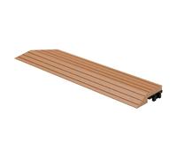 ML-Design Bordure de Finition WPC Coin Gauche Marron Clair pour Dalles de Sol Clipsable, 38x2x7,5cm Aspect Bois Cornière de Terrasse