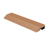 ML-Design Bordure de Finition WPC Droite Marron Clair pour Dalles de Sol Clipsable 30x2x7,5cm Aspect Bois Cornière de Terrasse