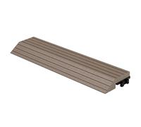 ML-Design Bordure de Finition WPC Droite Marron Foncé pour Dalles de Sol Clipsable, 30x2x7,5 cm, Aspect Bois, Plinthe Elément de Terminaison, Bords de Carreaux Antidérapantes, Bande Lame Profilé