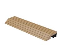 ML-Design Bordure de Finition WPC Droite Teck pour Dalles de Sol Clipsable, 30x2x7,5 cm, Aspect Bois, Cornière de Terrasse Striée