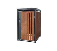ML-Design Box pour 1 Poubelle, 240L, 68x80x116,3 cm, en Acier/Acier Corten, Rot, Schwarz G