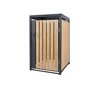 ML-Design Box pour 1 Poubelle, 240L, 68x80x116,3 cm, en Acier, Anthracite/Aspect Mélèze,
