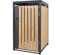 ML-Design Box pour 1 Poubelle, 240L, 68x80x116,3 cm, en Acier, Anthracite/Aspect Mélèze, Anthrazit, Hellbraun G