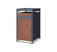 ML-Design Box pour 1 Poubelle avec Toit Végétal, jusqu'à 240L, 68x80x124 cm, en Acier,