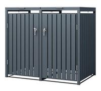 ML-Design Box pour 2 Poubelles, 240L, 132x80x116,3 cm, en Acier, Anthracite, Résistant aux Anthrazit G
