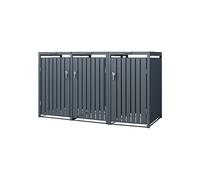 ML-Design Box pour 3 Poubelles, 240L, 200x80x116,3 cm, en Acier, Anthracite, Résistant aux Anthrazit G