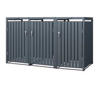 ML-Design Box pour 3 Poubelles, 240L, 200x80x116,3 cm, en Acier, Anthracite, Résistant aux Anthrazit G
