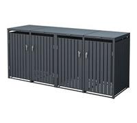 ML-Design Box pour 4 Poubelles, 240L, 264x80x116,3 cm, en Acier, Anthracite, Résistant aux Anthrazit G