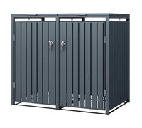 ML-Design Box pour 2 Poubelles, 240L, 132x80x116,3 cm, en Acier, Anthracite, Résistant aux