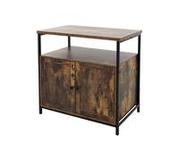 ML-Design Buffet, 80x80,5x50,5 cm, en MDF, Marron Vintage, Structure Métallique Noir Mat,